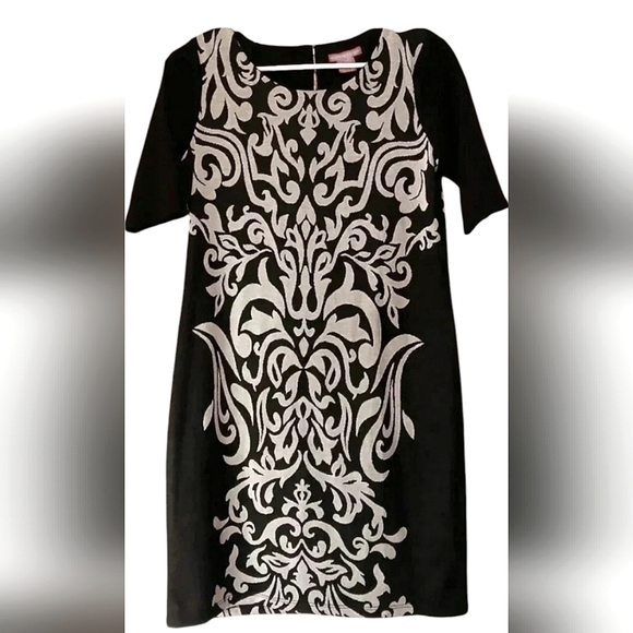 SMALL: Sunny Leigh Damask Print Sheath Dress - Picture 1 of 8